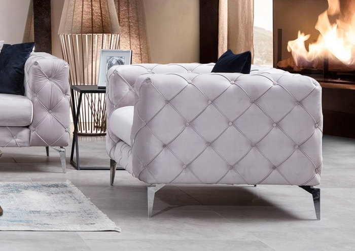 Atelier Del Sofa Silla Alada Gris Claro Atelier Del Sofa Silla Alada Gris Claro